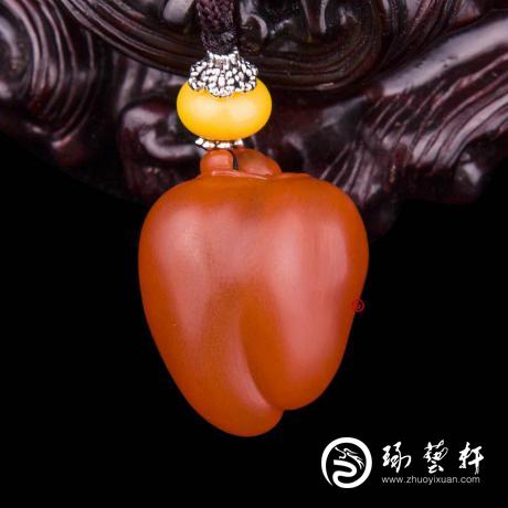 【琢艺轩】四川凉山南红玛瑙樱桃红挂件   红火   9克