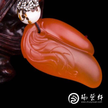 【琢艺轩】四川凉山南红玛瑙樱桃红挂件  双娇  5克