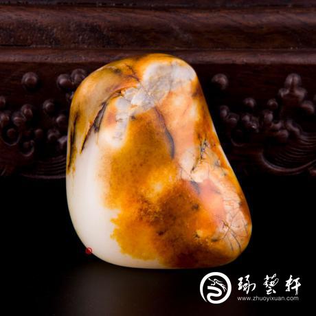 【琢艺轩】新疆和田红皮白玉籽玉 原石 185克
