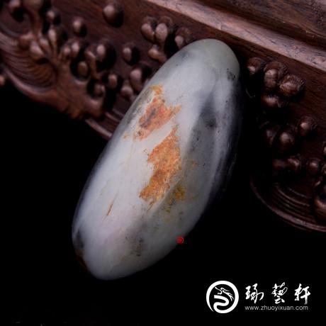 【琢艺轩】新疆和田红皮青花籽玉 原石 56克