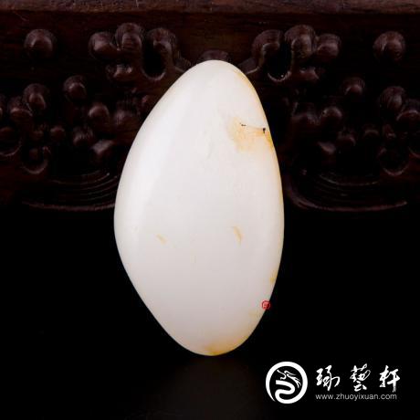 【琢艺轩】新疆和田洒金皮羊脂白玉籽玉 原石 36.2克