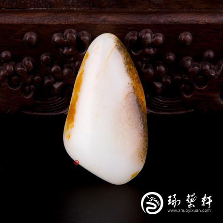 【琢艺轩】新疆和田籽玉双色皮一级白玉籽玉 原石 63.7克