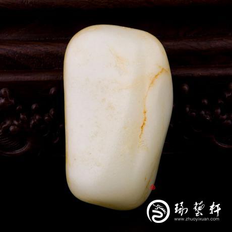 【琢艺轩】新疆和田洒金皮白玉籽玉 原石 207克