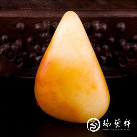 【琢艺轩】新疆和田玉黄沁白玉籽玉 原石 136.5克