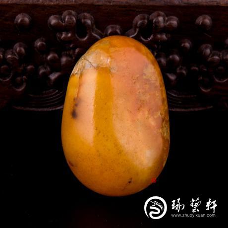 【琢艺轩】新疆和田玉黄沁白玉籽玉 原石 93.1克