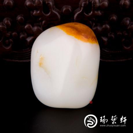 【琢艺轩】新疆和田玉红沁羊脂白玉籽玉 原石 64.8克