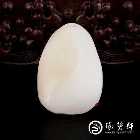 【琢艺轩】新疆和田玉洒金皮一级白玉籽玉 原石 47.9克