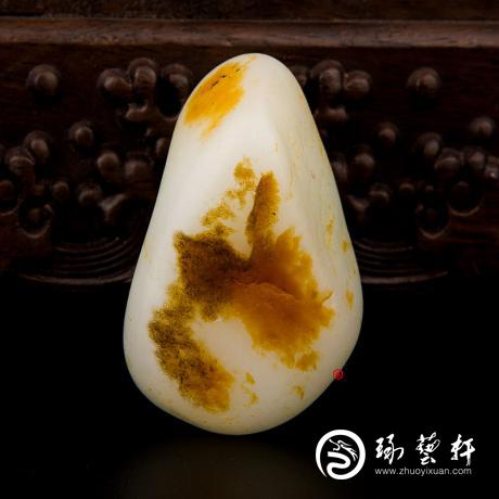 【琢艺轩】新疆和田玉红皮白玉籽玉 原石 90克