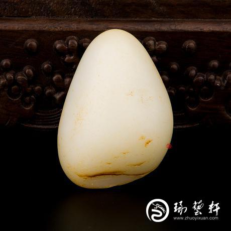 【琢艺轩】新疆和田玉黄皮一级白玉籽玉 原石 103克