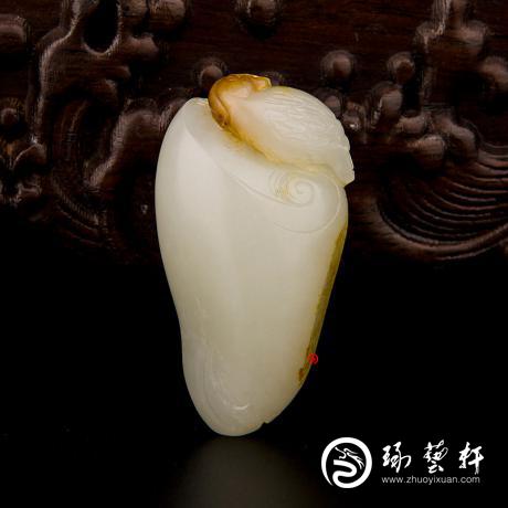 【琢艺轩】新疆和田红皮白玉籽玉挂件 安居乐业 26.4克