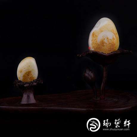 【琢艺轩】穆宇静 新疆和田玉红皮白玉籽玉摆件 红红火火 246克