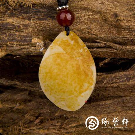 【琢艺轩】新疆和田玉黄皮白玉籽玉挂件（独籽）重生 8.5克