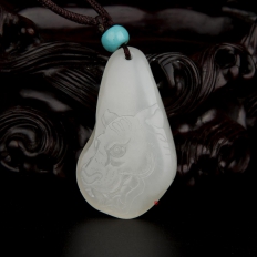 新疆和田玉白皮一级白玉籽玉挂件 十二生肖-虎 11.2克