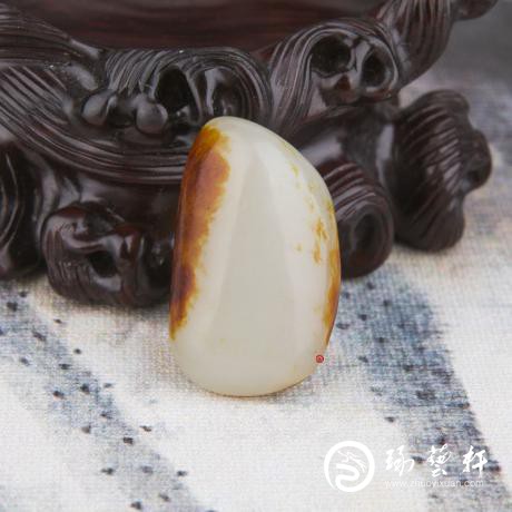 【琢艺轩】新疆和田玉枣红皮一级白玉籽玉 原石 10.7克