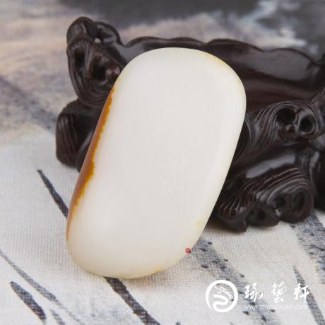 【琢艺轩】新疆和田玉枣红皮羊脂白玉籽玉 原石 67.2克