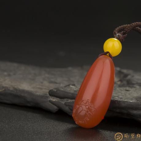 【琢艺轩】四川凉山南红玛瑙 挂件  富甲天下  6克