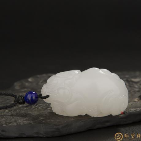 【琢艺轩】新疆和田玉羊脂白玉籽玉挂件 貔貅 22克