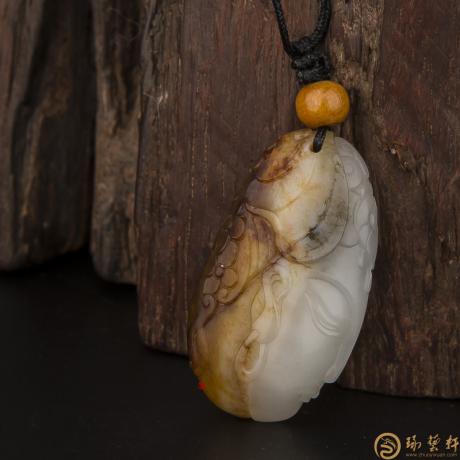 【琢艺轩】新疆和田玉红皮白玉籽玉挂件（独籽） 红妆 9.2克