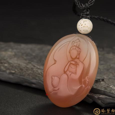 【琢艺轩】四川凉山南红玛瑙锦红飘花挂件 花前月下 27.2克