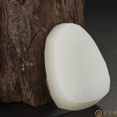 【琢艺轩】新疆和田玉白皮一级白玉籽玉 原料 66.6克