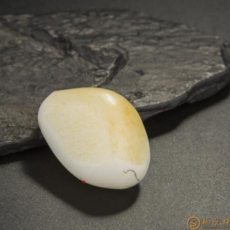 【琢艺轩】新疆和田玉洒金皮羊脂白玉籽玉 原料 37.8克