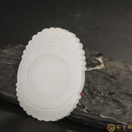 【琢艺轩】新疆和田玉洒金皮一级白玉籽玉玉牌 云纹平安牌 36克