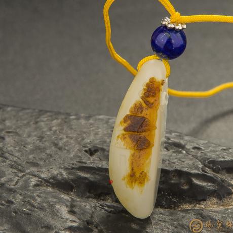 【琢艺轩】新疆和田玉红皮白玉籽玉挂件（独籽） 江南 6克