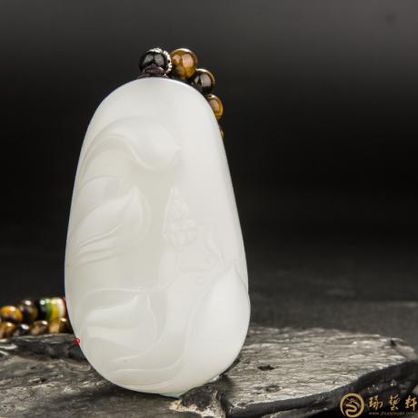 【琢艺轩】穆宇静 新疆和田玉洒金皮羊脂白玉籽玉把件 一花一世界 99.2克