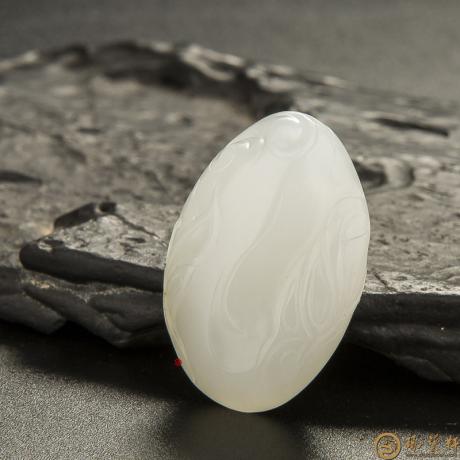 【琢艺轩】新疆和田玉白皮一级白玉籽玉挂件 比翼双飞 8.2克