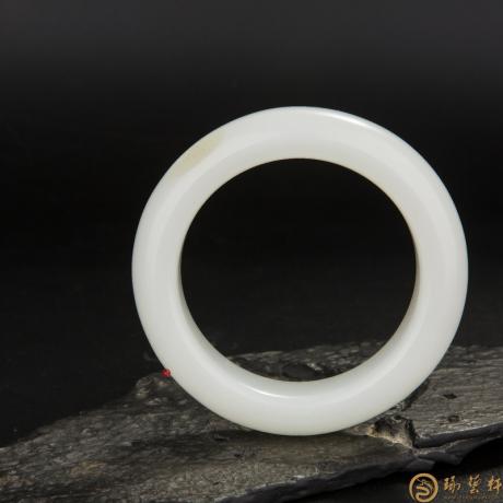 【琢艺轩】新疆和田玉黄皮羊脂白玉籽料 手镯 112克