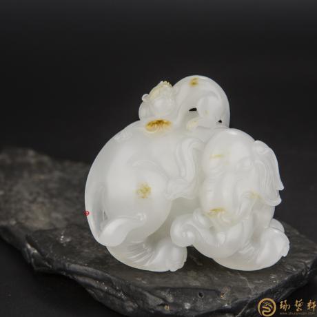 【琢艺轩】金健 新疆和田玉红皮羊脂白玉籽玉把件 封侯拜相 87.5克