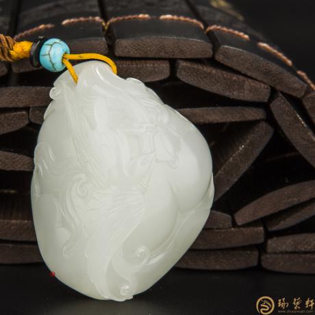 【琢艺轩】新疆和田玉白皮一级白玉籽玉挂件 事事如意 49克