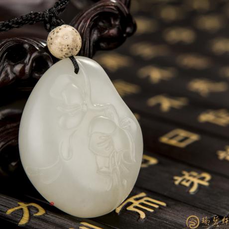 【琢艺轩】新疆和田白玉籽玉挂件 山玉兰 16克