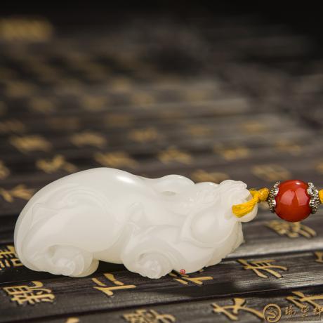 【琢艺轩】新疆和田一级白玉籽玉挂件 貔貅 27克