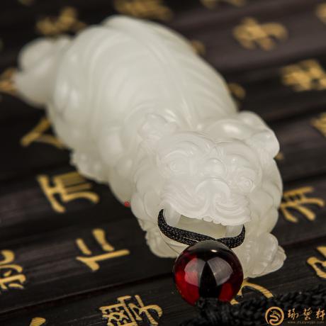 【琢艺轩】新疆和田黄皮一级白玉籽玉把件 王者 67克