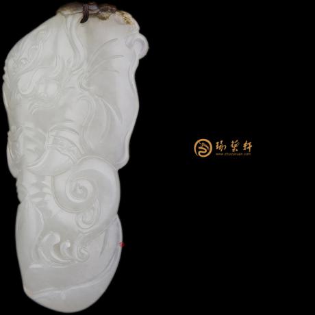 【琢艺轩】新疆和田秋梨皮一级白籽玉挂件 象头神 18克