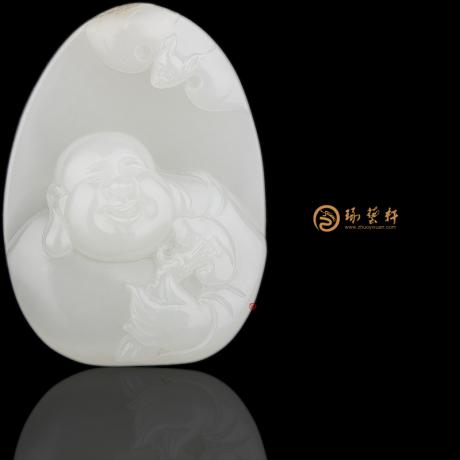 【琢艺轩】新疆和田白皮白玉籽玉挂件 弥勒佛 26.6克