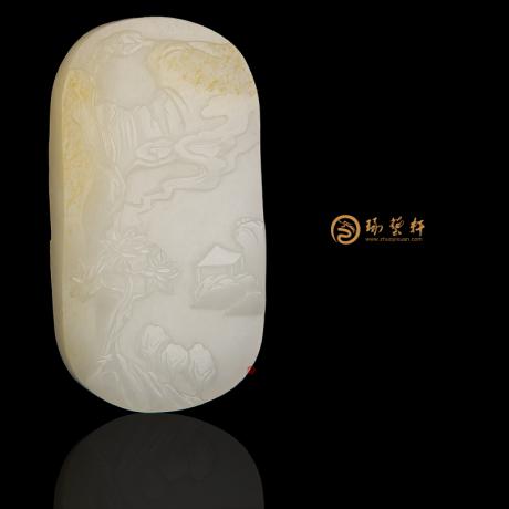 【琢艺轩】新疆和田黄皮白玉籽玉牌子 春色 42.8克