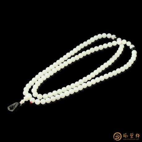 【琢艺轩】新疆和田白玉籽玉手串 108颗 84.8克