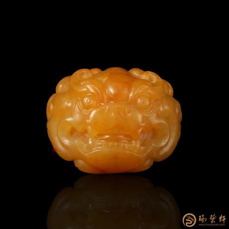 【琢艺轩】新疆和田黄玉籽玉挂件 兽面 13克