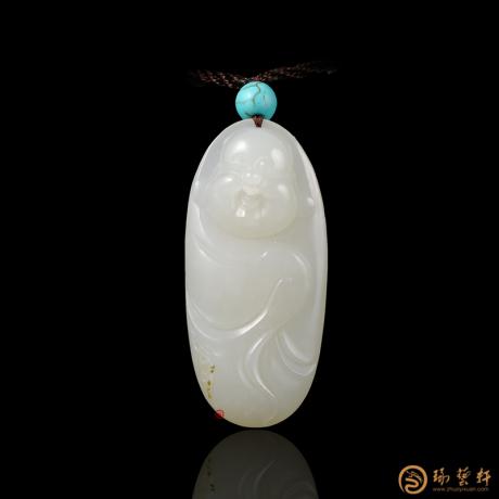 【琢艺轩】新疆和田白皮白玉籽玉挂件 佛 18.4克