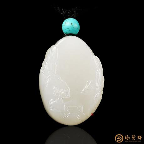 【琢艺轩】新疆和田黄皮白玉籽玉挂件 怡然 14.4克