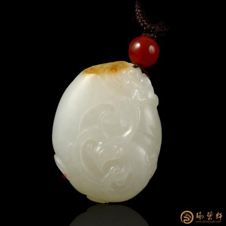 【琢艺轩】新疆和田黄皮白玉籽玉挂件 凤 10.8克
