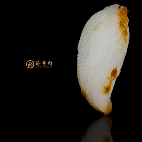 【琢艺轩】新疆和田红沁皮羊脂白挂件 岁岁平安 47.3克