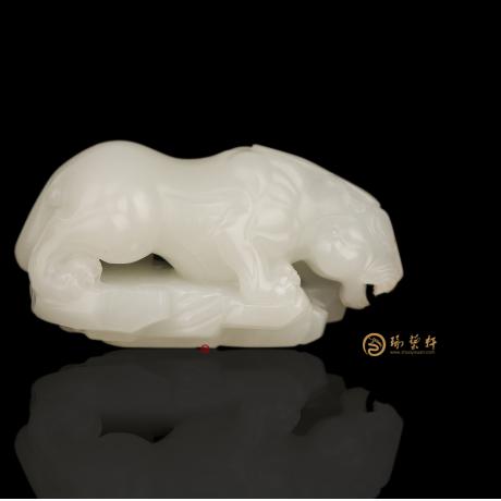 【琢艺轩】穆宇静 新疆和田玉羊脂白籽玉把件 貔貅 46克