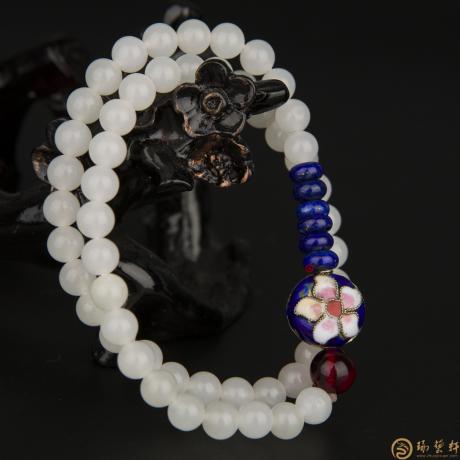 【琢艺轩】新疆和田羊脂白玉 手链 20克