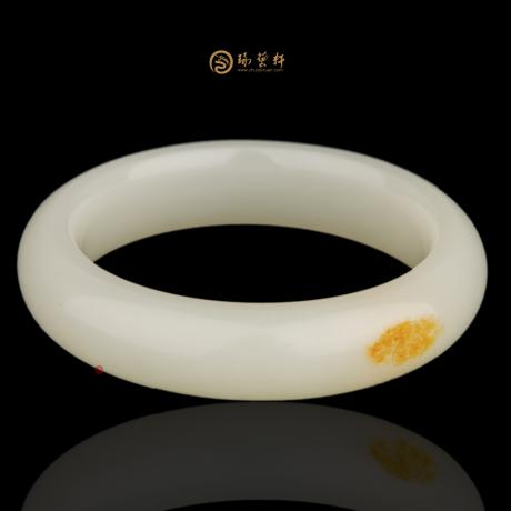 【琢艺轩】新疆和田黄皮白玉籽玉 手镯 82.2克