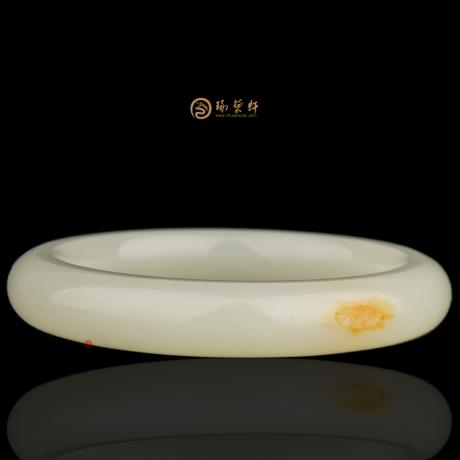 【琢艺轩】新疆和田黄皮白玉籽玉 手镯 48.6克