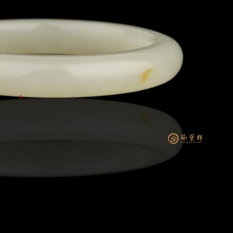 【琢艺轩】新疆和田黄皮白玉籽玉 手镯 47.3克