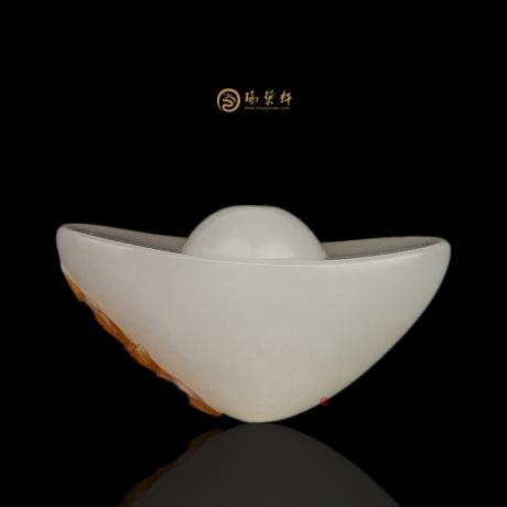 【琢艺轩】新疆和田红皮羊脂白玉籽玉挂件 财福双至 9.2克